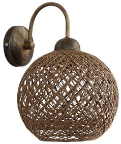 Φωτιστικό Τοίχου-Απλίκα Silk-01/ΑΡ Φ20 31-1153 Bronze-Brown Heronia Rope, Metal