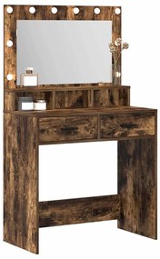 vidaXL Κομοδίνο Καπνιστή δρυς 79 x 41 x 135 cm Επεξεργασμένο ξύλο