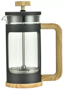 Καφετιέρα γαλλικού καφέ με πρέσα Klausberg KB 7679, 350 ml, Υψηλής ποιότητας βοριοπυριτικό γυαλί, Μαύρο/Καφέ