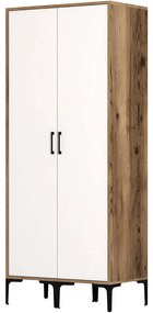 Ντουλάπα Δίφυλλη Kumsal 845HCT5445 80x47,5x201,4cm Walnut-White Δίφυλλη