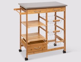 ΤΡΌΛΕΪ ΚΟΥΖΊΝΑΣ BAMBOO+STEEL TROLLEY BS FIVE 167776