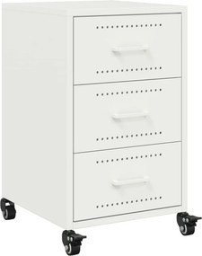 vidaXL Κομοδίνο Λευκό 36x39x59 εκ. από Χάλυβα