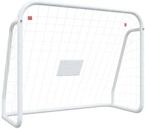 vidaXL Τέρμα Ποδοσφαίρου με Δίχτυ Λευκό 125x96x60εκ Ατσάλι/Πολυεστέρας