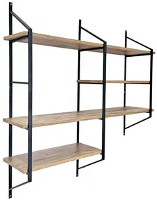 Ραφιέρα Τοίχου Raffy 379VLV1812 120x28x120cm Black-Pine