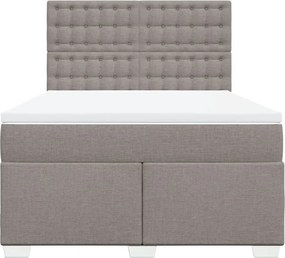 vidaXL Κρεβάτι Boxspring με Στρώμα Taupe 140x200 εκ. Υφασμάτινο