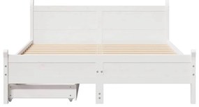 vidaXL Σκελετός Κρεβ. Χωρίς Στρώμα Λευκό 150x200 εκ Μασίφ Πεύκο