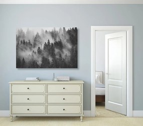 Εικόνα βουνών στην ομίχλη σε μαύρο & άσπρο - 120x80