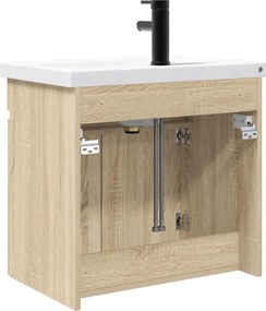 vidaXL Μονάδα μπάνιου με βρύση Sonoma Δρυς 61 x 40 x 74,5 εκ.