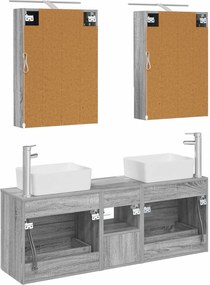 vidaXL Σετ Επίπλων Μπάνιου 5 pcs Γκρι Sonoma