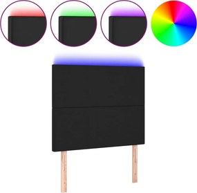 vidaXL Κεφαλάρι Κρεβατιού LED Μαύρο 90x5x118/128 εκ