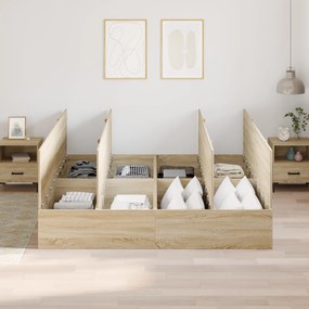 vidaXL Κρεβάτι αποθήκευσης  από Sonoma Oak 200x200 εκ.