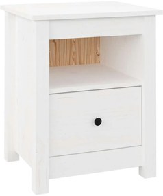 vidaXL Κομοδίνα 2 τεμ. Λευκά 40x35x49 εκ. από Μασίφ Ξύλο Πεύκου