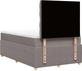vidaXL Κρεβάτι Boxspring με Στρώμα Taupe 120x190 εκ. Υφασμάτινο