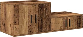 vidaXL Ντουλάπι αποθήκευσης 2 pcs Παλιό ξύλο 127 x 41 x 40 εκ