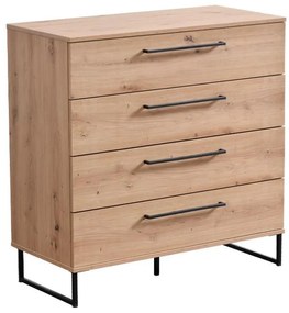 Κομότα - Συρταριέρα Sardinia 4F Artisan Oak - Μαύρο 91.5x42x93 εκ. 91.5x42x93 εκ.