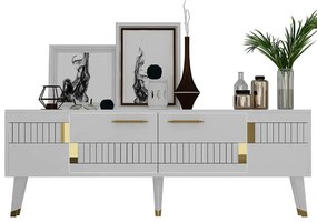 Έπιπλο Τηλεόρασης Moda 475OLV1435 150x35x53,2cm White-Gold