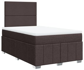 Κρεβάτι Boxspring με Στρώμα Σκούρο Καφέ 120x200 εκ. Υφασμάτινο - Καφέ