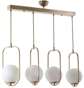 Φωτιστικό Οροφής - Ράγα Ahu 846STL2893 Φ18x65x70cm 4xE27 60W Gold-White Opviq