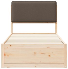 vidaXL Σκελετός Κρεβατιού με Επενδεδυμένο Κεφαλάρι Taupe 100 x 200 cm
