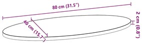 Επιτραπέζια επιφάνεια Ανοιχτό Καφέ 80x40x2 εκ. Ξύλο Δρυός Οβάλ - Καφέ