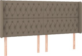 vidaXL Κρεβάτι Boxspring με Στρώμα &amp; LED Taupe 200x200 εκ. Υφασμάτινο