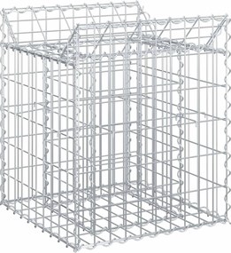vidaXL Ανασηκωμένο κρεβάτι gabion Ασημί 50 x 50 x 60 cm