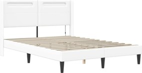 vidaXL Σκελετός κρεβατιού με στρώμα Λευκό 120 x 200 cm Τεχνητό Δέρμα