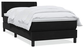 vidaXL Κρεβάτι Boxspring με Στρώμα Μαύρο 90x210 εκ. Βελούδινο