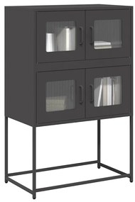 Highboard Μαύρο 68x39x107 cm Ατσάλι