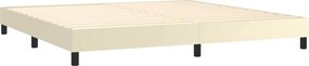 vidaXL Κρεβάτι Boxspring με Στρώμα Κρεμ 200x200 εκ. Συνθετικό Δέρμα