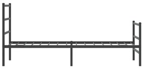 vidaXL Πλαίσιο Κρεβατιού με Κεφαλάρι/Ποδαρικό Μαύρο 75x190 εκ. Μέταλλο
