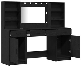 vidaXL Σετ Τραπεζιού Μακιγιάζ 3 pcs Μαύρη δρυς 78.5 x 41 x 135 εκ