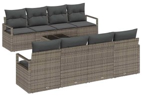 vidaXL Σετ Καναπέ Κήπου με μαξιλάρι 9 pcs Γκρι συνθετικό ρατάν