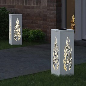 vidaXL Ηλιακό LED Φως Δρόμου 2 pcs Θερμό λευκό 18 x 18 x 50 εκ.