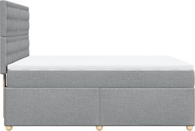 vidaXL Κρεβάτι Boxspring με Στρώμα Αν. Πράσινο 160x200εκ Υφασμάτινο