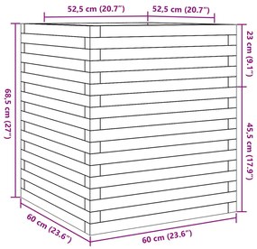 Ζαρντινιέρα Κήπου 60x60x68,5 εκ. από Εμποτισμένο Ξύλο Πεύκου - Καφέ