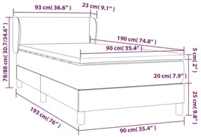 ΚΡΕΒΑΤΙ BOXSPRING ΜΕ ΣΤΡΩΜΑ ΜΠΛΕ 90X190 ΕΚ.ΥΦΑΣΜΑΤΙΝΟ 3126611