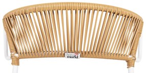 ΚΑΡΕΚΛΑ SUKI  ΜΕΤΑΛΛO ΛΕΥΚΟ KAI ΣΥΝΘ. RATTAN ΣΕ ΦΥΣΙΚΟ 54x62x80Υεκ