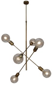 Φωτιστικό Οροφής  HL-3524-6 ERIC OLD COPPER &amp; BLACK PENDANT - 77-3802 - 51W - 100W - 77-3802