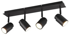 Σποτ IP44 Τετράφωτη Ράγα Μαύρο Ματ 52xH9cm 4xGU10 Trio Lighting Angelo 880400432