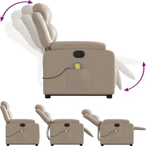 vidaXL Πολυθρόνα Μασάζ Ηλεκ.Ανακλινόμενη με Ανύψωση Συνθ. Δέρμα