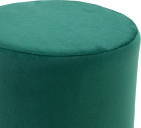 Σκαμπό Dash pakoworld βελούδο κυπαρισσί-χρυσό Φ35x35εκ