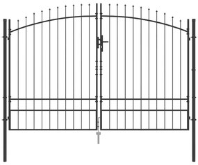 VidaXL Διπλή Πύλη CORONA 299,5 x 249,5 εκ. Κλειδώσιμο Ατσάλι Γκρι