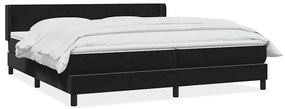 vidaXL Κρεβάτι Boxspring με Στρώμα Μαύρο 200x210 εκ. Βελούδινο