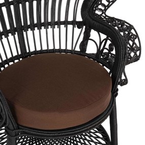 ΠΟΛΥΘΡΟΝΑ ROYAL PEACOCK HM9342.03 RATTAN ΜΑΥΡΟ-ΜΑΞΙΛΑΡΙ ΚΑΦΕ 114x72x150Yεκ.