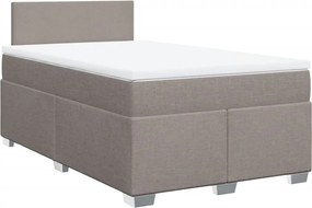 vidaXL Κρεβάτι Boxspring με Στρώμα Taupe 120x190 εκ. Υφασμάτινο