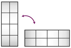Καθρέφτης Ορθογώνιος Μαύρος 30 x 80 εκ. από Σίδερο - Μαύρο