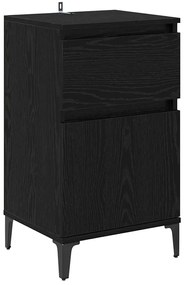 vidaXL Κομοδίνο 2 pcs Μαύρη δρυς 40 x 35 x 70 εκ. Επεξεργασμένο ξύλο