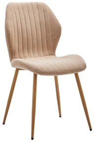 Καρέκλα Fersity pakoworld ύφασμα μπεζ-πόδι μέταλλο φυσικό 48x56.5x85.5εκ Model: 101-000086