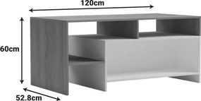 Τραπέζι σαλονιού Consa pakoworld sonoma - λευκό 120x60x52.8εκ